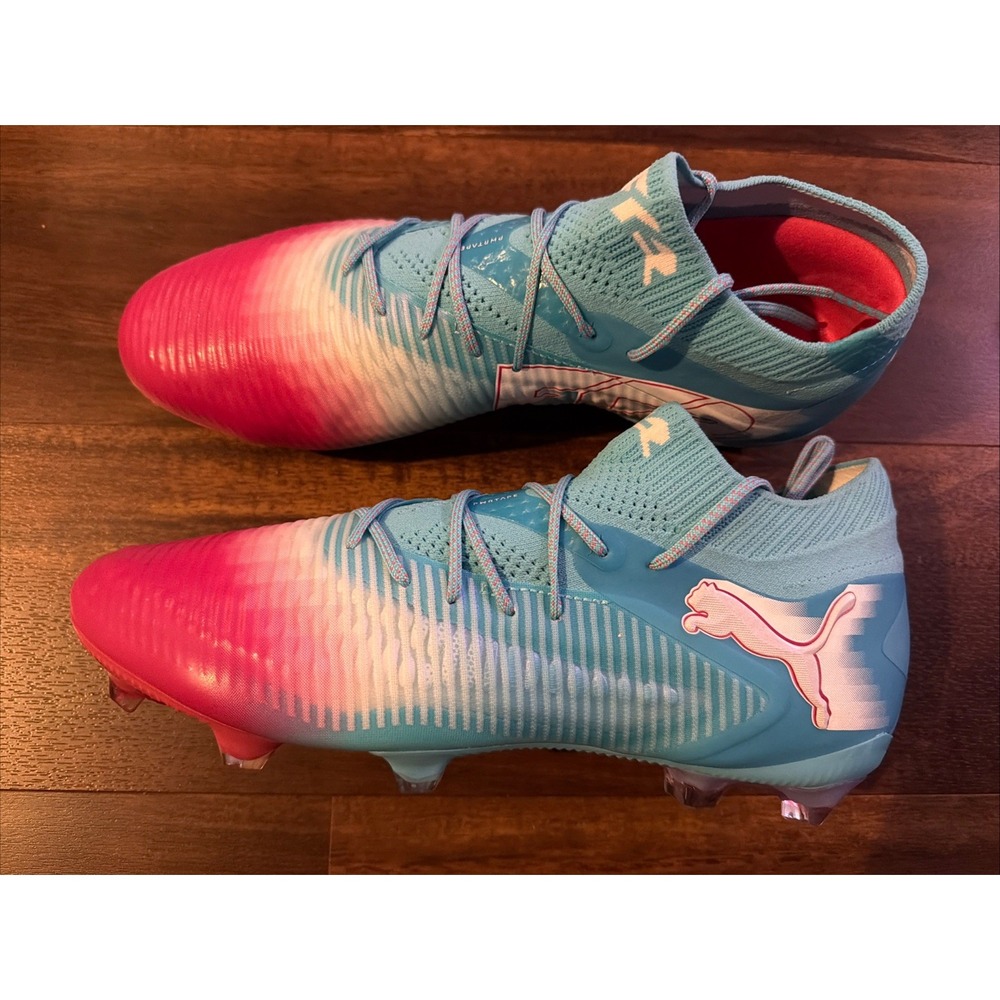 New Puma Mens Future 8 Ultimate Recharge FG Soccer Cleats Size 10 Pink Blue